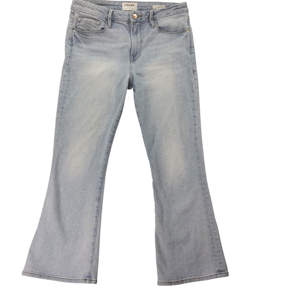 Frame Denim Le Crop Mini Boot Jean Sz 29 Adeline. Light Wash Casual Classic Chic - Picture 4 of 13